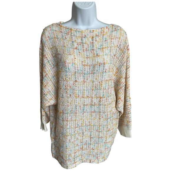 Davi & Dani multicolor squiggly knit sweater dolman sleeve Medium NWOT - Picture 1 of 5